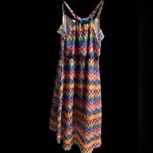 Vibrant Multicolor Zigzag Kids Dress